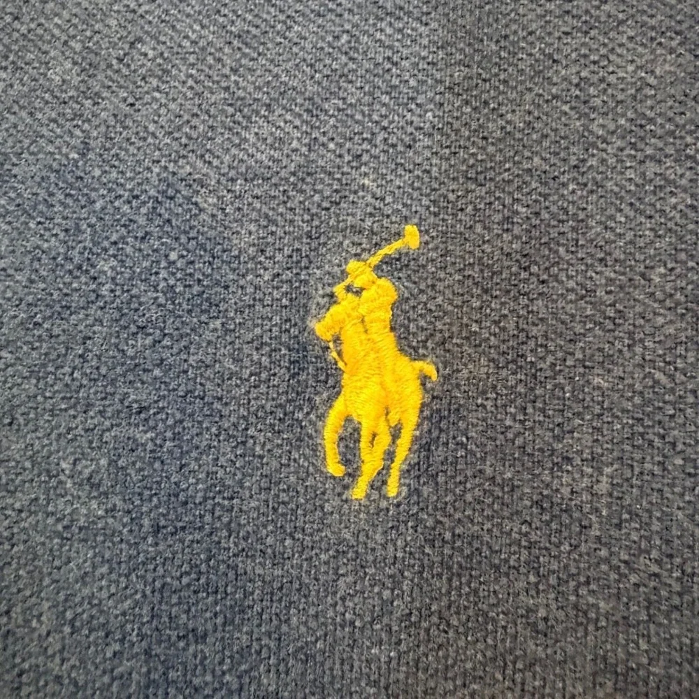 Polo‎ Ralph Lauren Mens Blue Long Sleeve Cotton Polo Shirt Yellow Pony Logo L